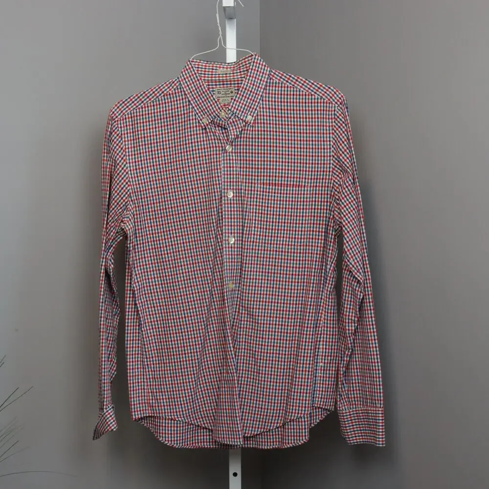 J.Crew Slim Fit Quality Woven Shirt Red Blue‎ Green Gingham Check M